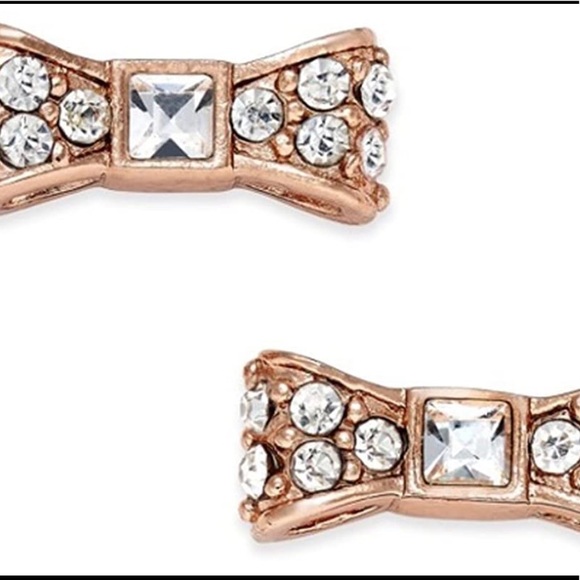 kate spade Jewelry - NWT Kate Spade rose gold bow earrings